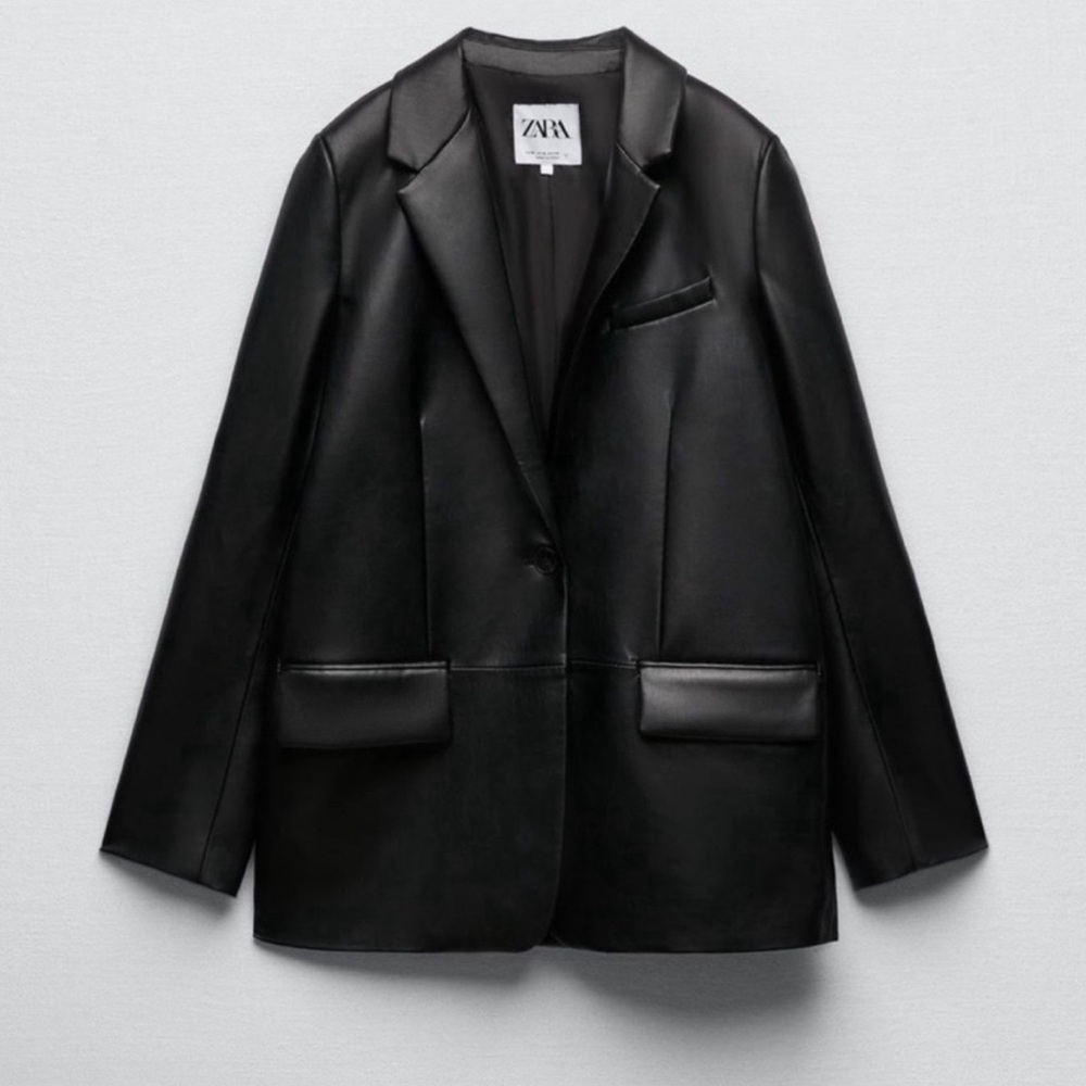 Zara faux leather blazer